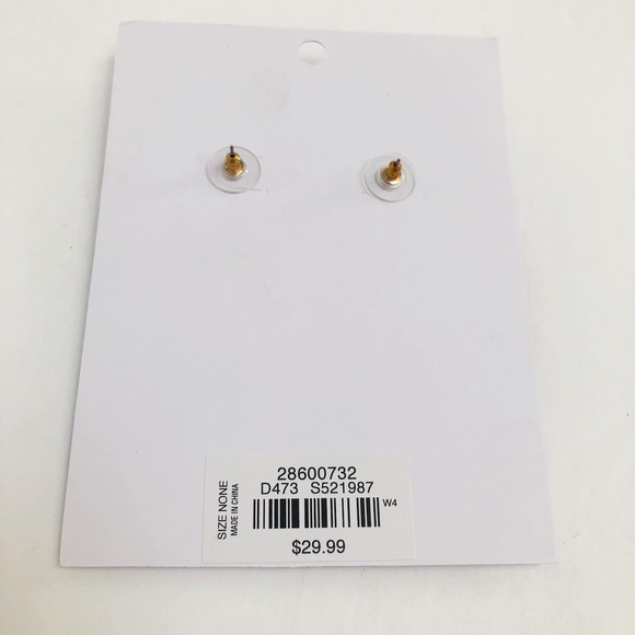 Loft outlet pink and maroon statement earrings. - Picture 3 of 3